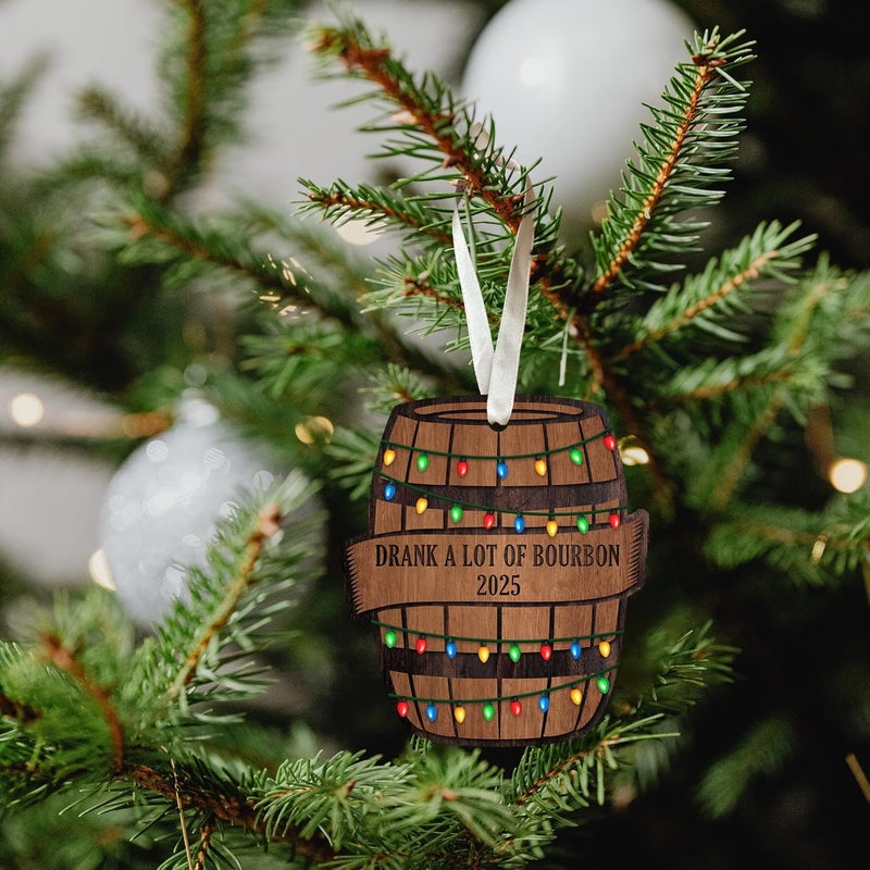 SUCHAGIFT Bourbon Ornament - Bourbon Ornaments for Christmas Tree, Whiskey Ornaments - Funny Gifts for Men, Dad, Husband, Lover - Wood Ornament 2025 - Image 4